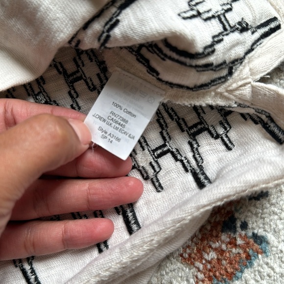 MADEWELL Boxstitch Slub Embroidered White Top Size XS - Picture 6 of 10